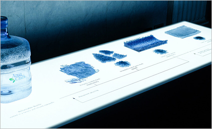 アクアクララ×HONOKA　ウォーターボトルのアップサイクルプロジェクト<br>「TRACE OF WATER ‐水の痕跡‐」