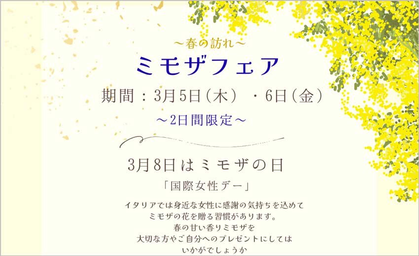 ミモザフェア開催のお知らせ